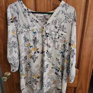 Floral Print Women's Top - Cream